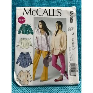 McCalls 6509 sewing pattern top tunic puff sleeve size L XL XXL